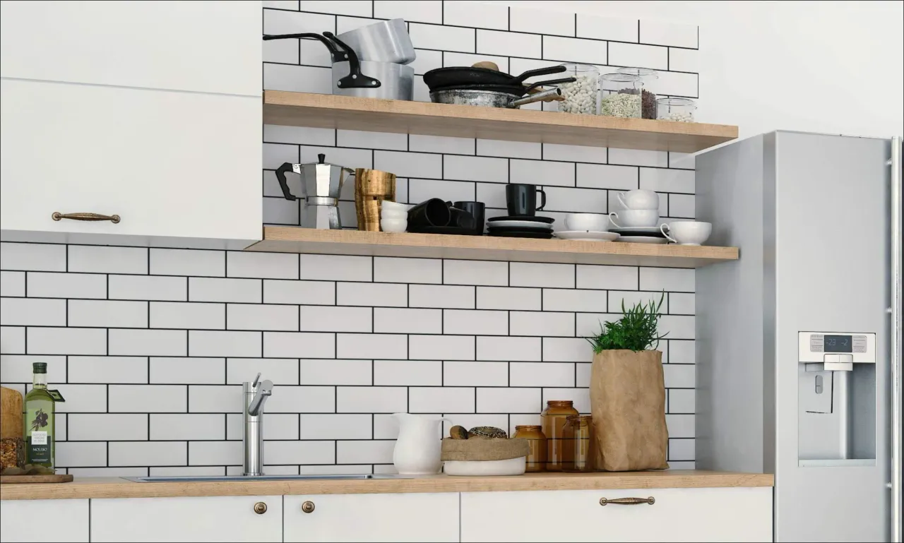 Столешница из французского дуба на кухне SCANDINAVIA