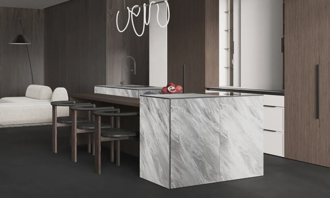 Фасады кухни SELMA из дуба Тонсберг коричневого с фрезеровкой