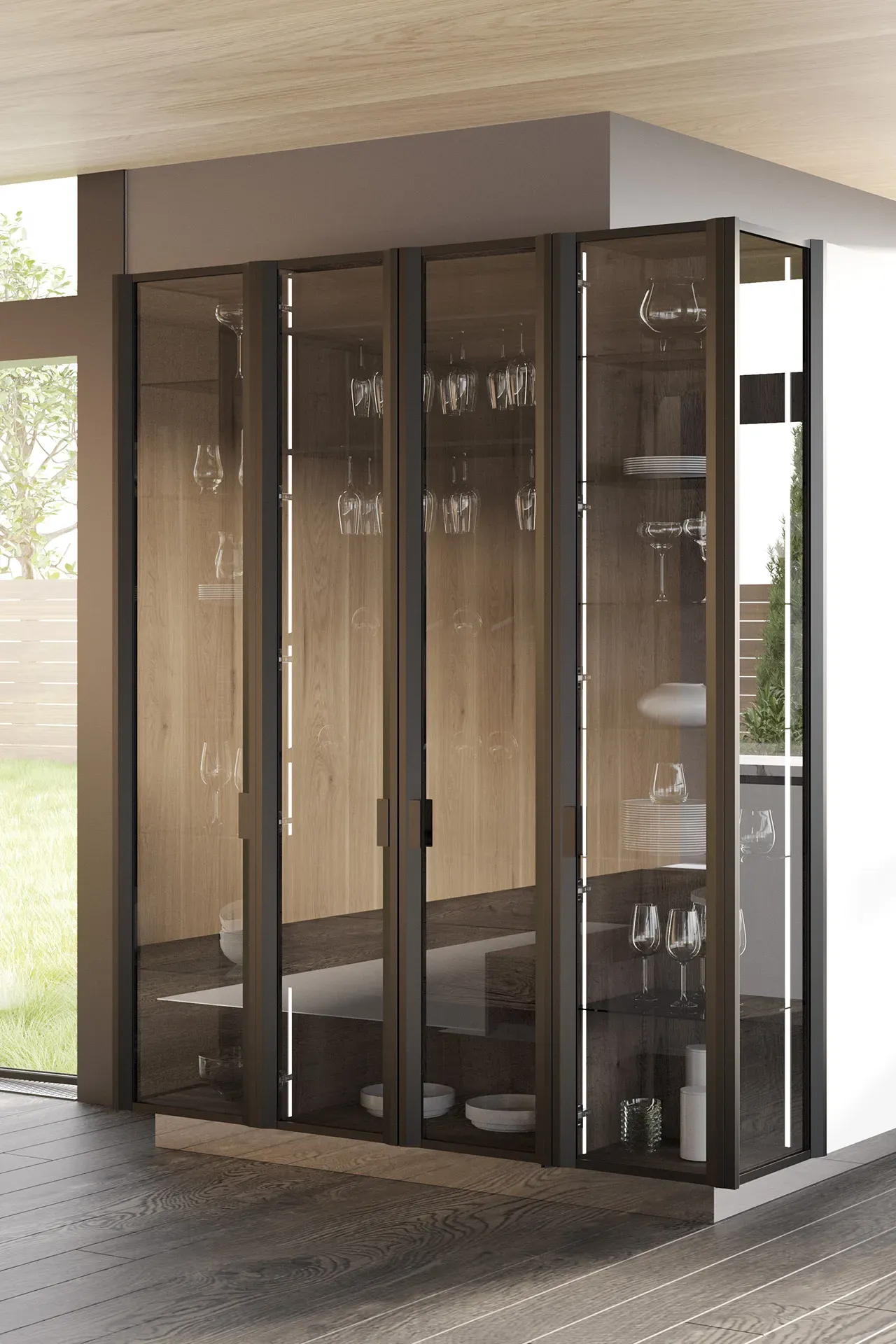 Рабочая зона кухни TETRA со столешницей Cleaf Concreta