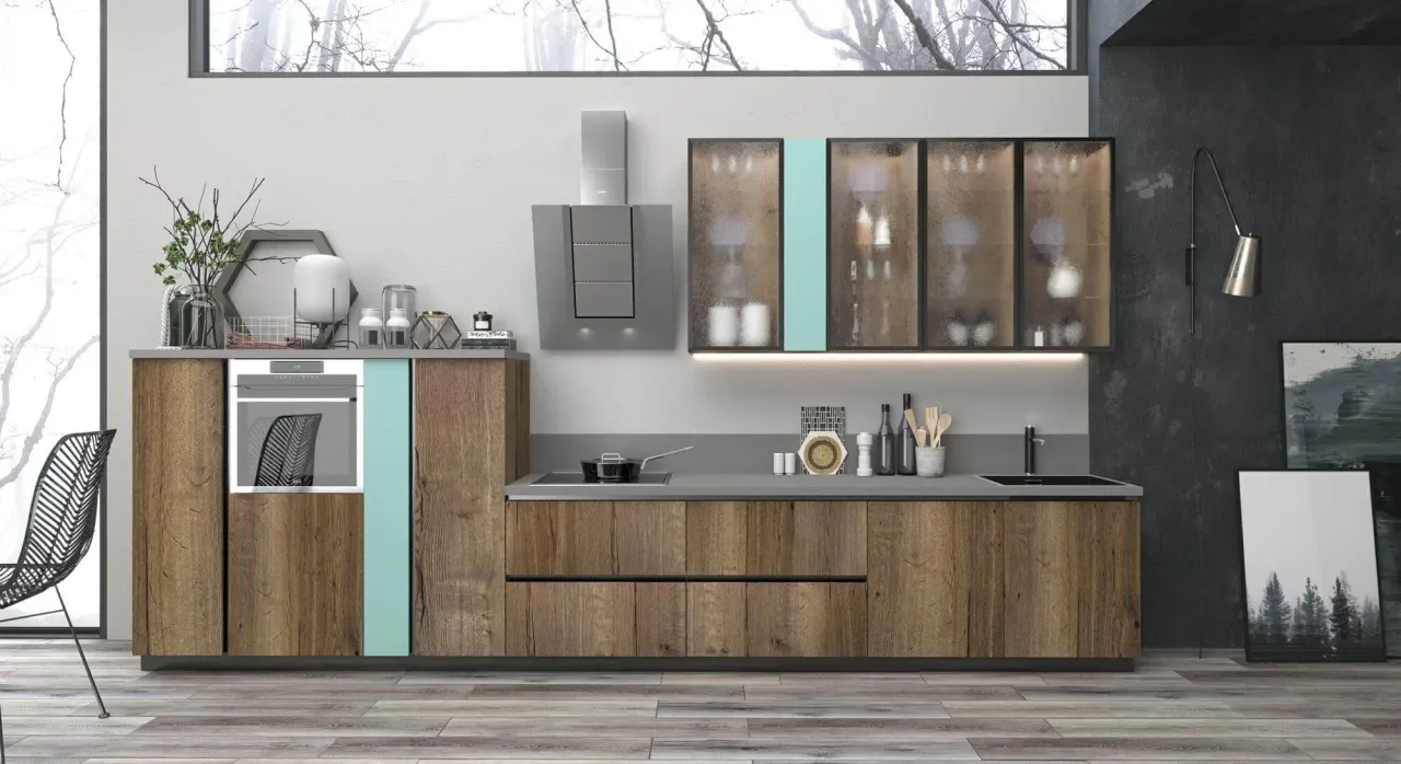 Фото кухни VITA с высокоглянцевыми фасадами PerfectSense и золотыми элементами